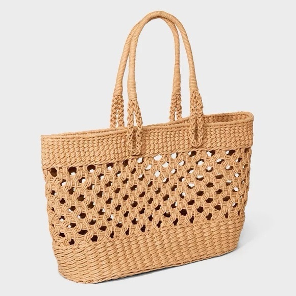 a new day Handbags - A New Day Target Large Tan Woven Straw Tote Bag